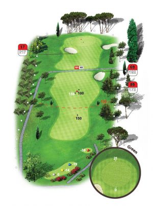Golf-de-Servanes- parcours de golf 18 trous à Mouriès en Provence | trou-1 plan 3D