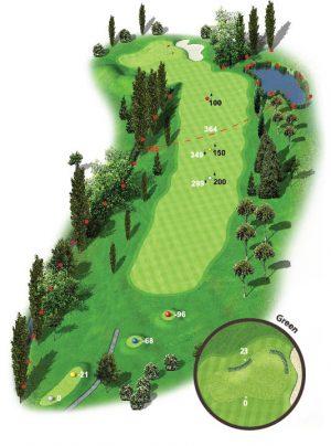 Golf de Servanes - parcours de golf Mouriès en Provence | trou 13 plan