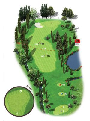 Golf de Servanes - parcours de golf Mouriès en Provence | trou 14 plan