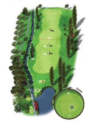 Golf de Servanes - parcours de golf Mouriès en Provence | trou 7 plan