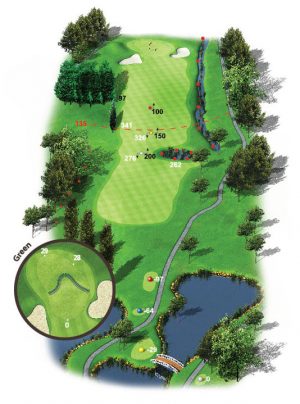 Golf de Servanes - parcours de golf Mouriès en Provence | trou 9 plan