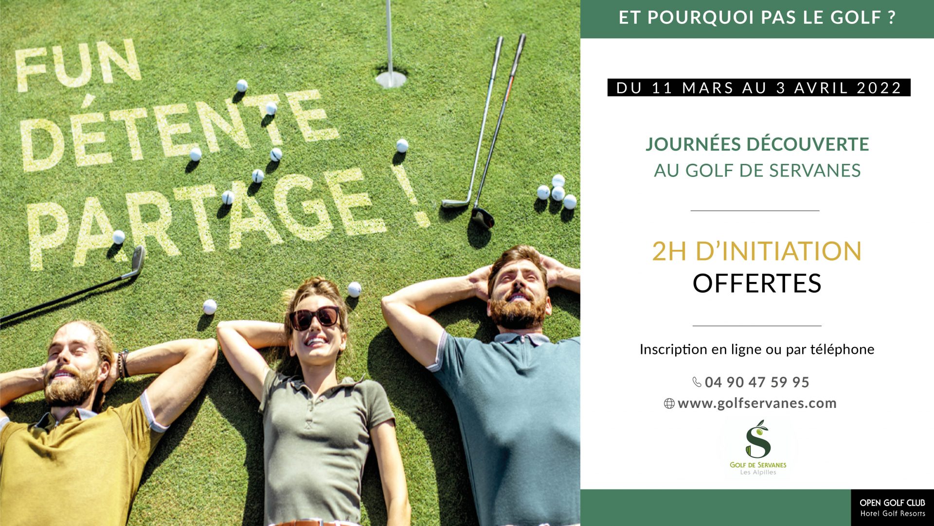 Journée découverte Golf de Servanes - tester le golf gratuitement
